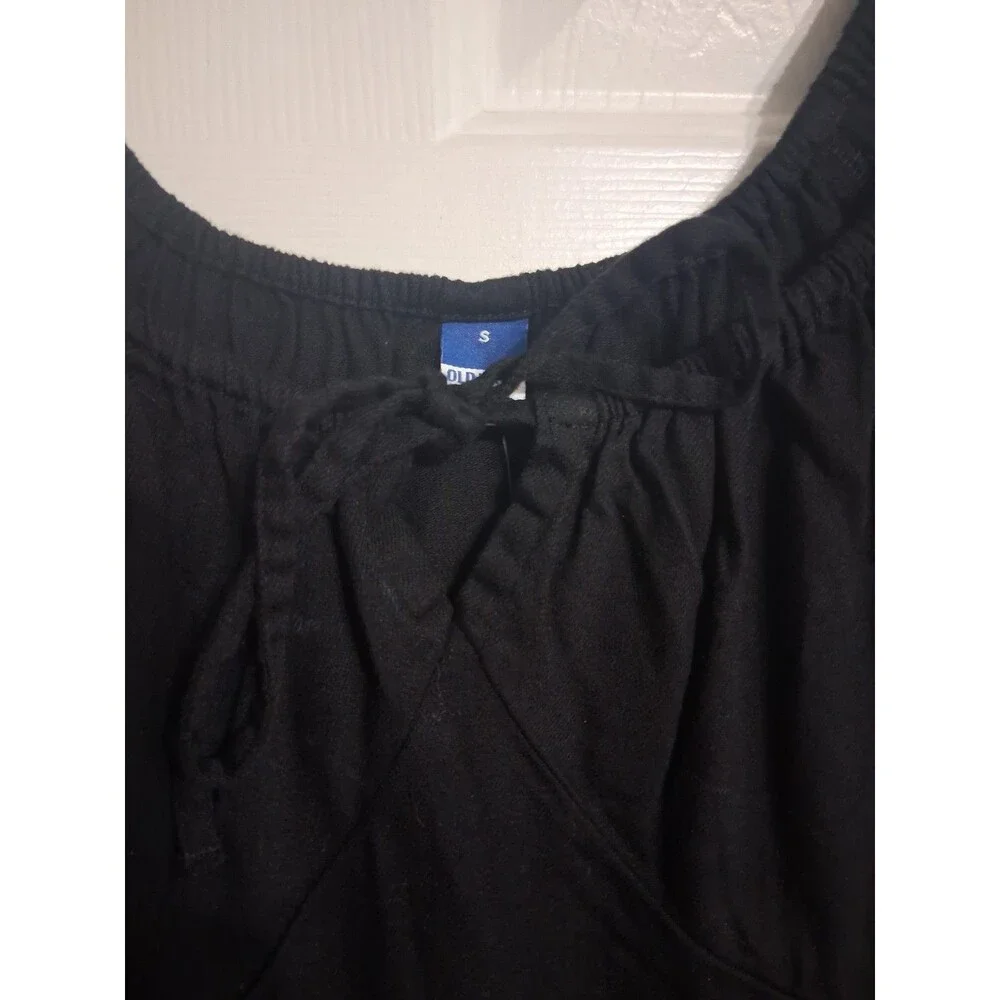 NWT Women's Old Navy Short Sleeve Scoop Neck Midi Dress Size S Black